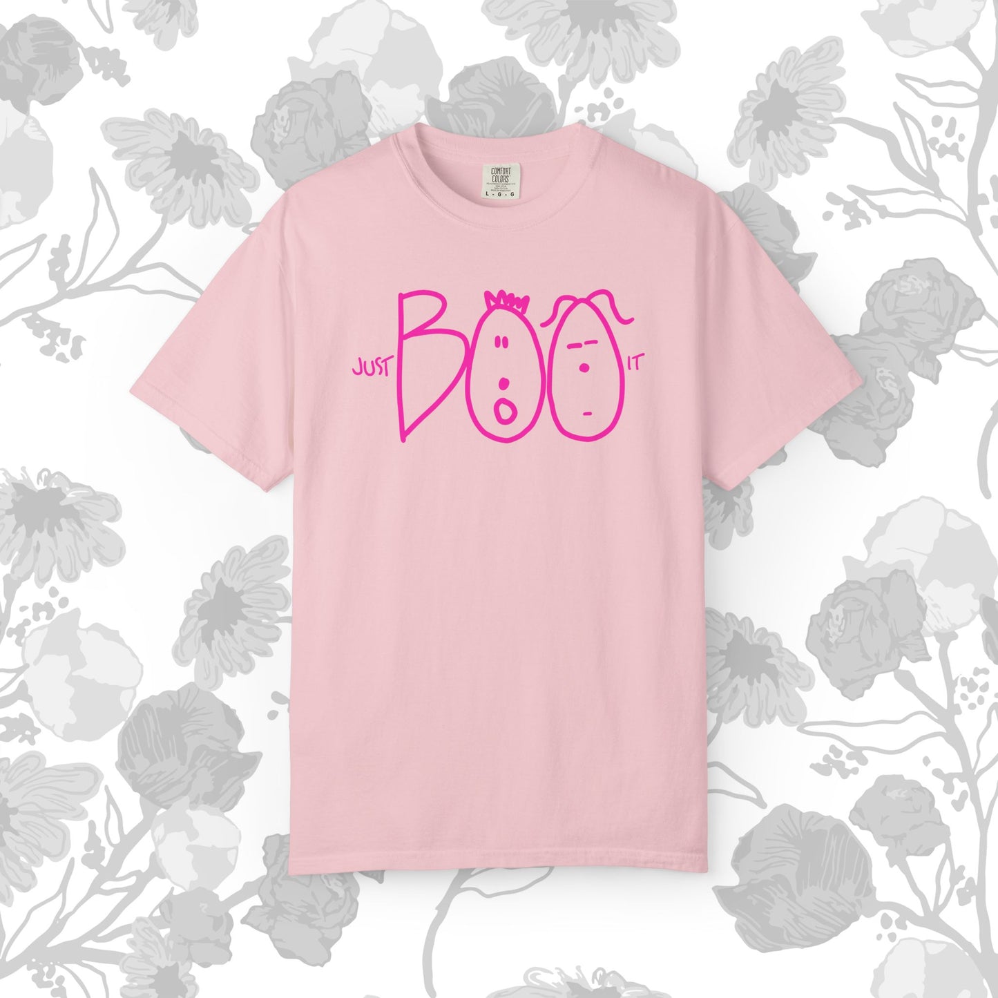 JUST BOO IT....Spooky Unisex Garment-Dyed T-shirt, Halloween Tee, Trendy Graphic Tee, Funny Costume Top, Holiday Apparel, Party Wear