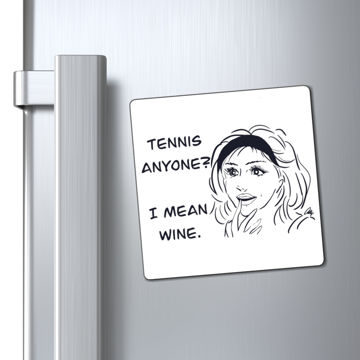 Wine-Themed Magnet for Tennis Lovers, Fun Fridge Magnet, Kitchen Decor, Gift for Wine Enthusiasts, Humorous Home Accessories