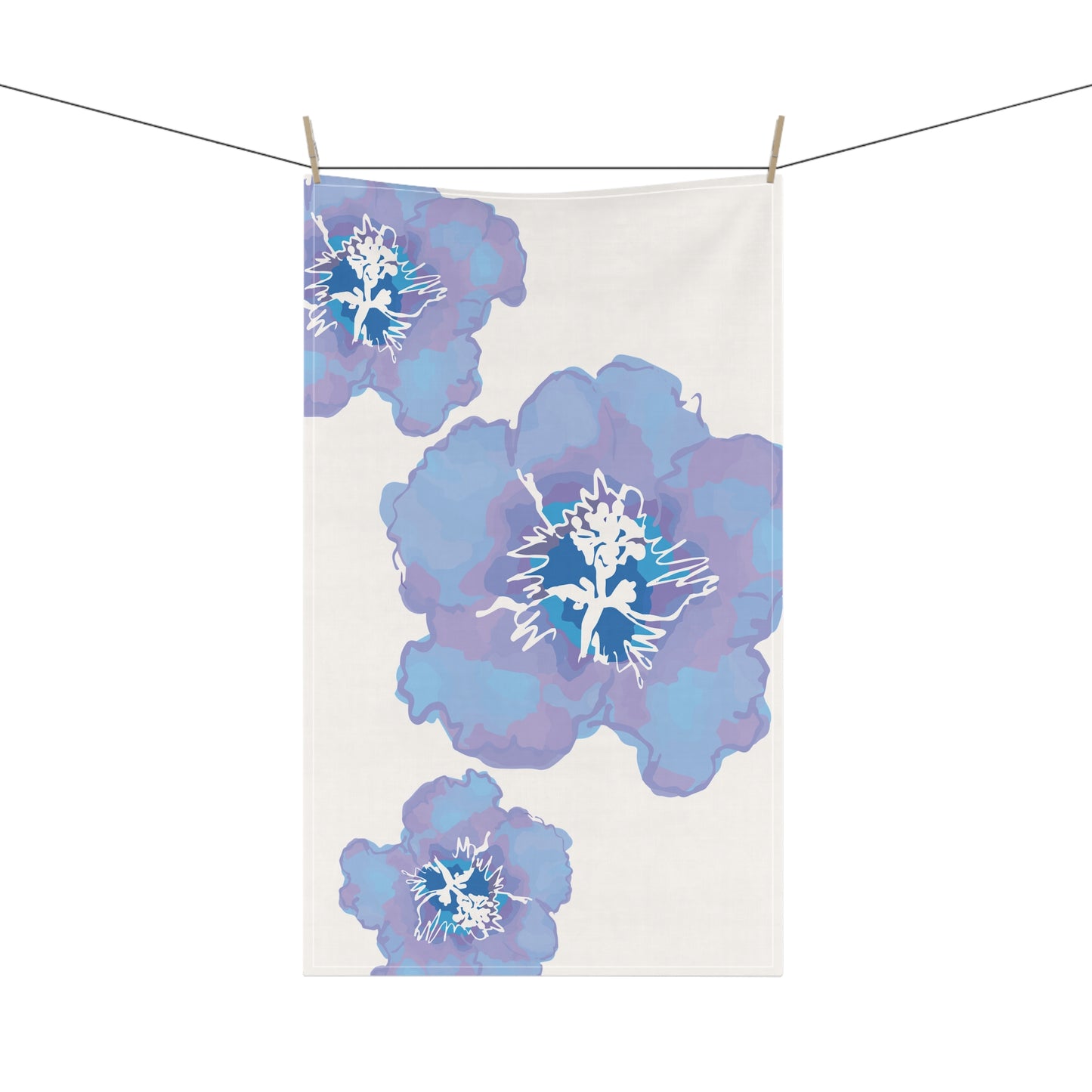 Vibrant Floral Azalea Periwinkle Tea Towels, Kitchen Decor, Gift for Her, Mothers Day, Flower Kitchen Towel, Home Accessories, Eco-Friendly Cloths