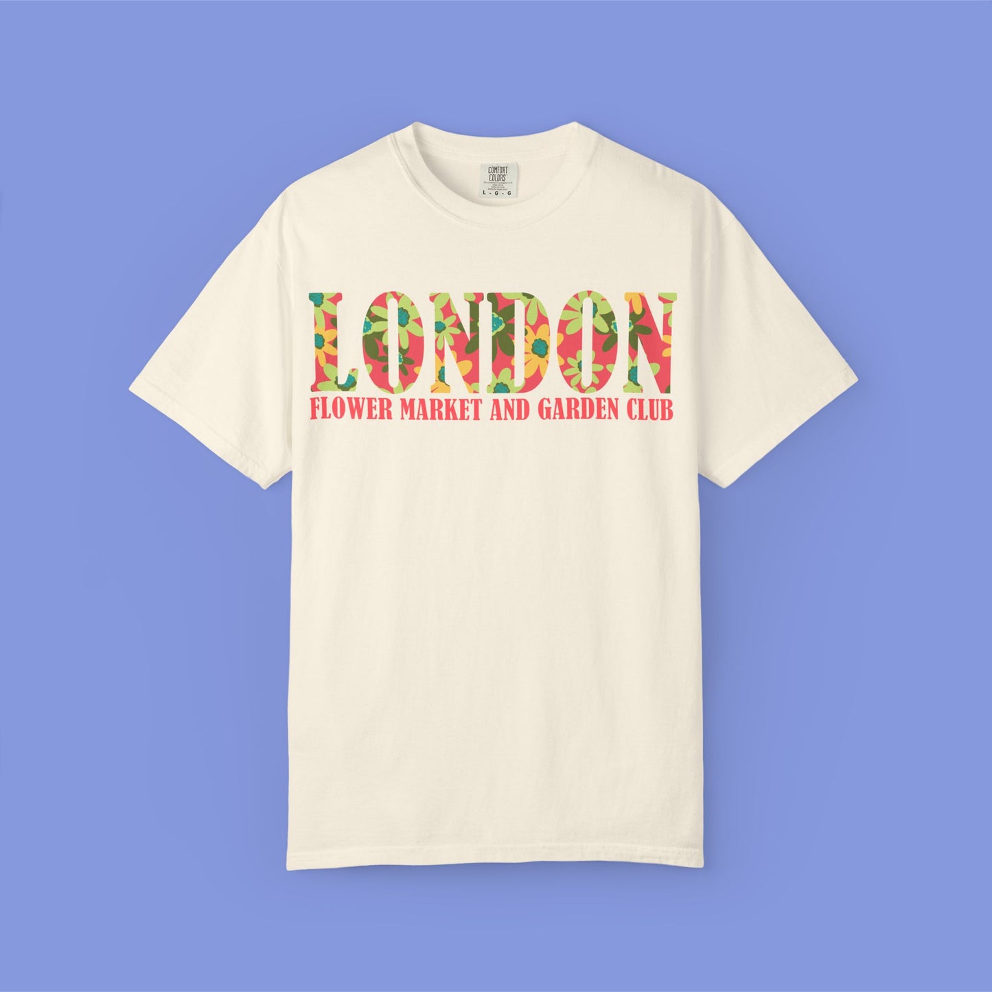 Floral Market T-Shirt, London Flower Club Tee, Unisex Garden Apparel, Summer Gift, Casual Outfit, Travel Shirt