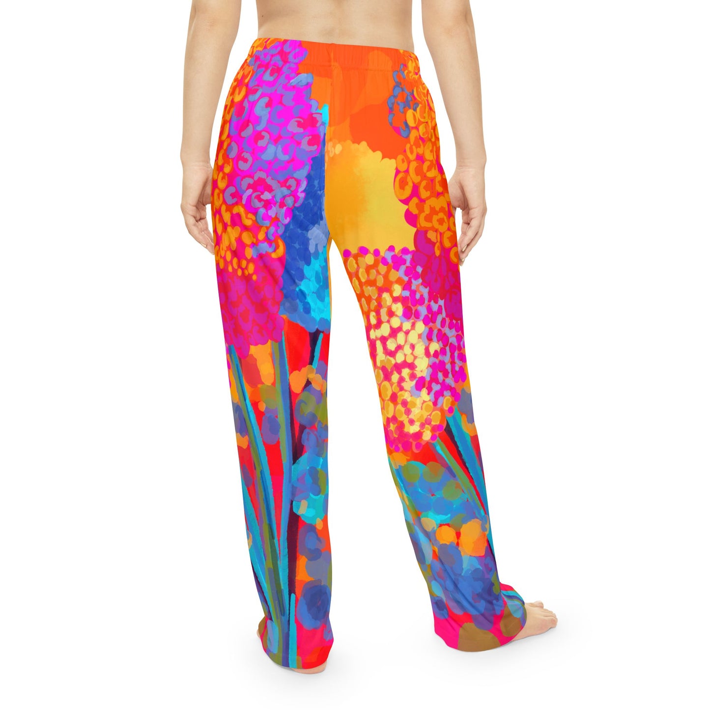 Bold Floral Lounge Pants — Bright Colorful All-Over Print Loungewear
