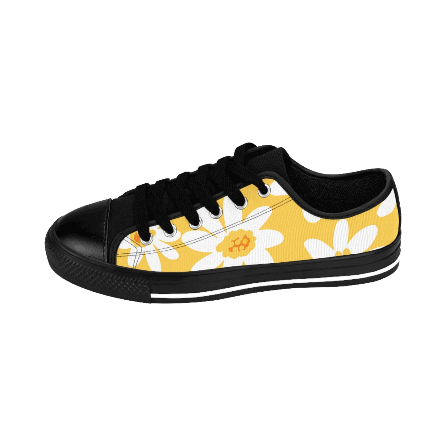 Bright Yellow Daisy Floral Women's Sneakers - Bright and Stylish Casual Footwear, Perfect for Spring, Summer, Daily Wear, Gift Ideas, and More!