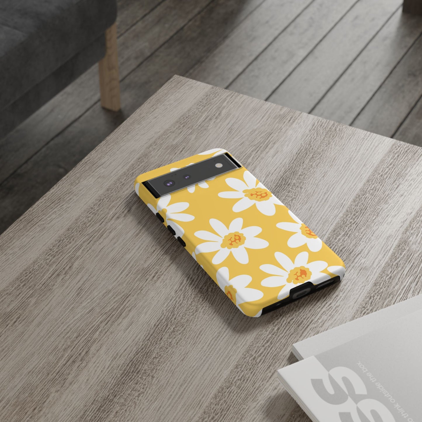 Yellow Daisy Phone Case, Floral Phone Cover, Tough Case, Summer Vibe Accessory, Gift for Nature Lovers, Bright Floral Design