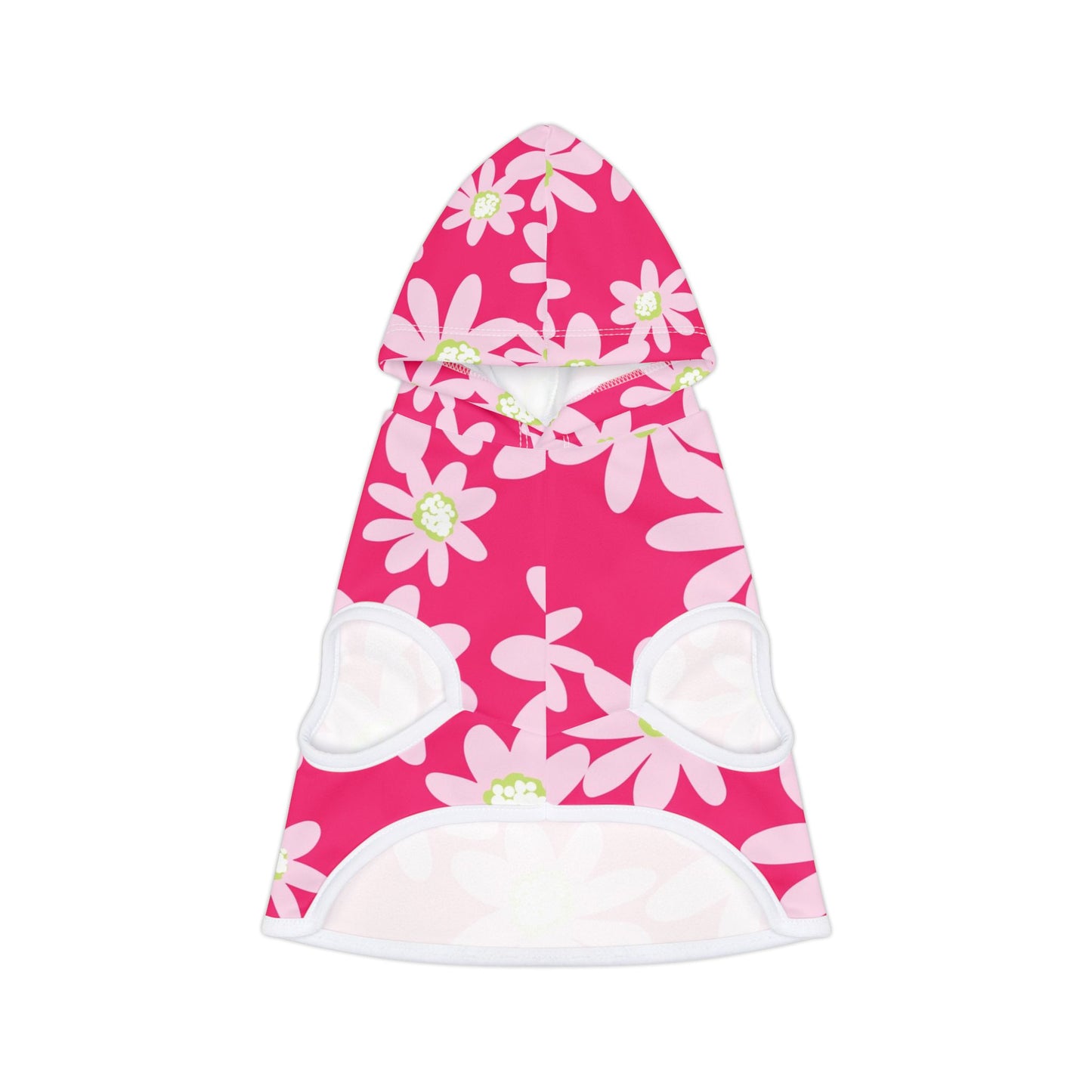 Floral Pink Daisy Pet Hoodie for Fashionable Pets, Cozy Dog Sweatshirt, Cute Cat Outfit, Pet Clothing Gift, Spring Pet Apparel