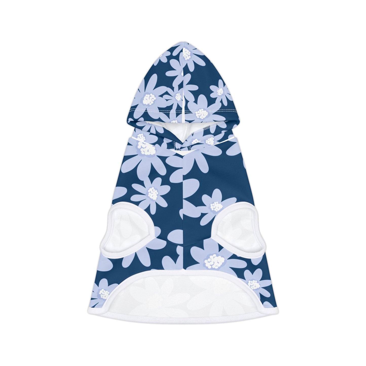 Floral Blue Daisy Print Pet Hoodie, Cozy Dog Sweater, Cute Puppy Apparel, Stylish Cat Clothes, Pet Gift for Dog Lovers, Spring Outfit for Pets