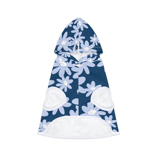 Floral Blue Daisy Print Pet Hoodie, Cozy Dog Sweater, Cute Puppy Apparel, Stylish Cat Clothes, Pet Gift for Dog Lovers, Spring Outfit for Pets