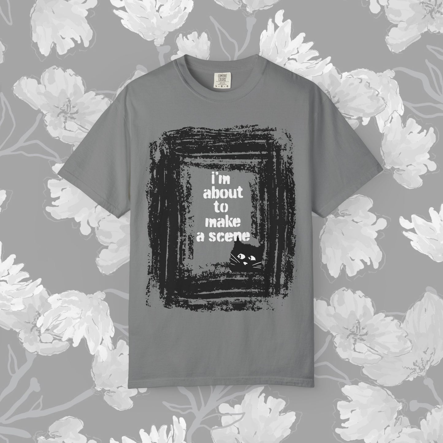 I'm About to Make a Scene...Artistic black Cat T-Shirt, Unisex Graphic Tee, Gift for Cat Lovers, Casual Wear, Cute Cat Design Shirt, Halloween Shirt