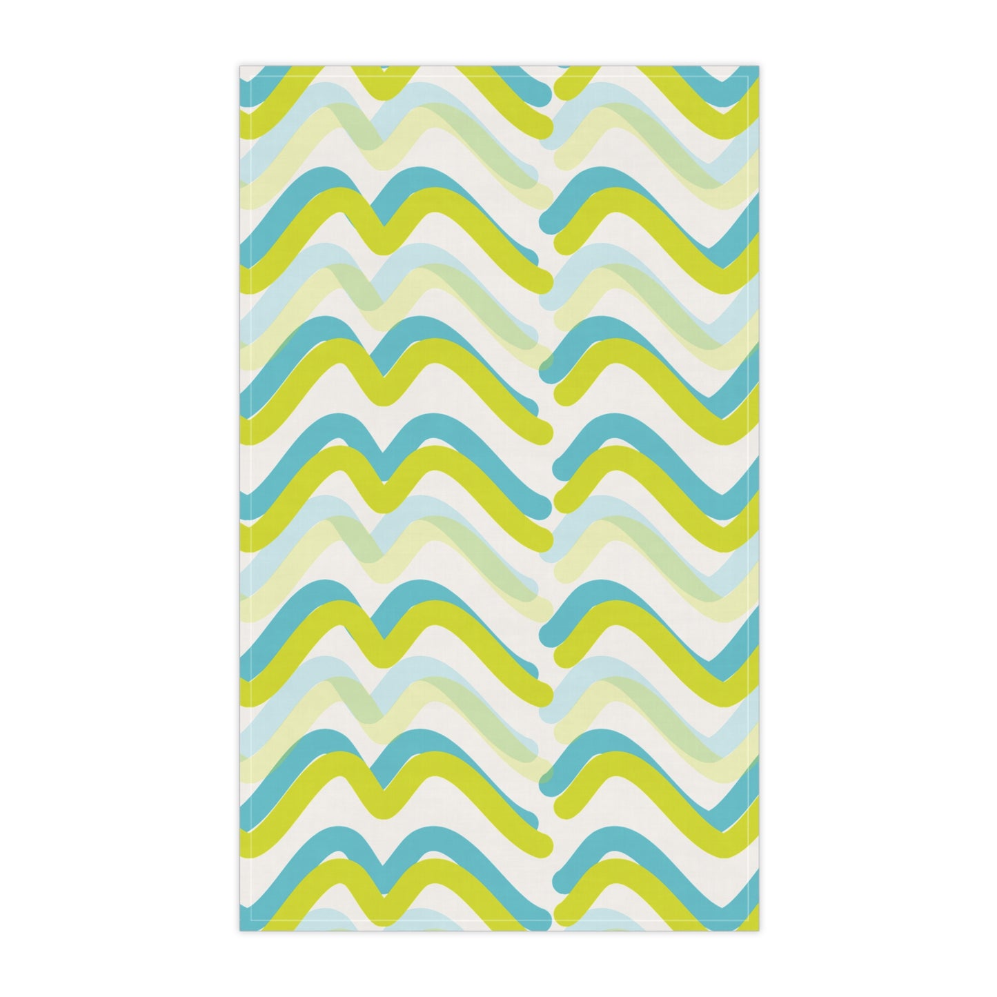 Vibrant Wave Pattern Tea Towels, Kitchen Decor, Gifts for Home, Summer BBQ Essentials, Eco-Friendly Cotton Laundry