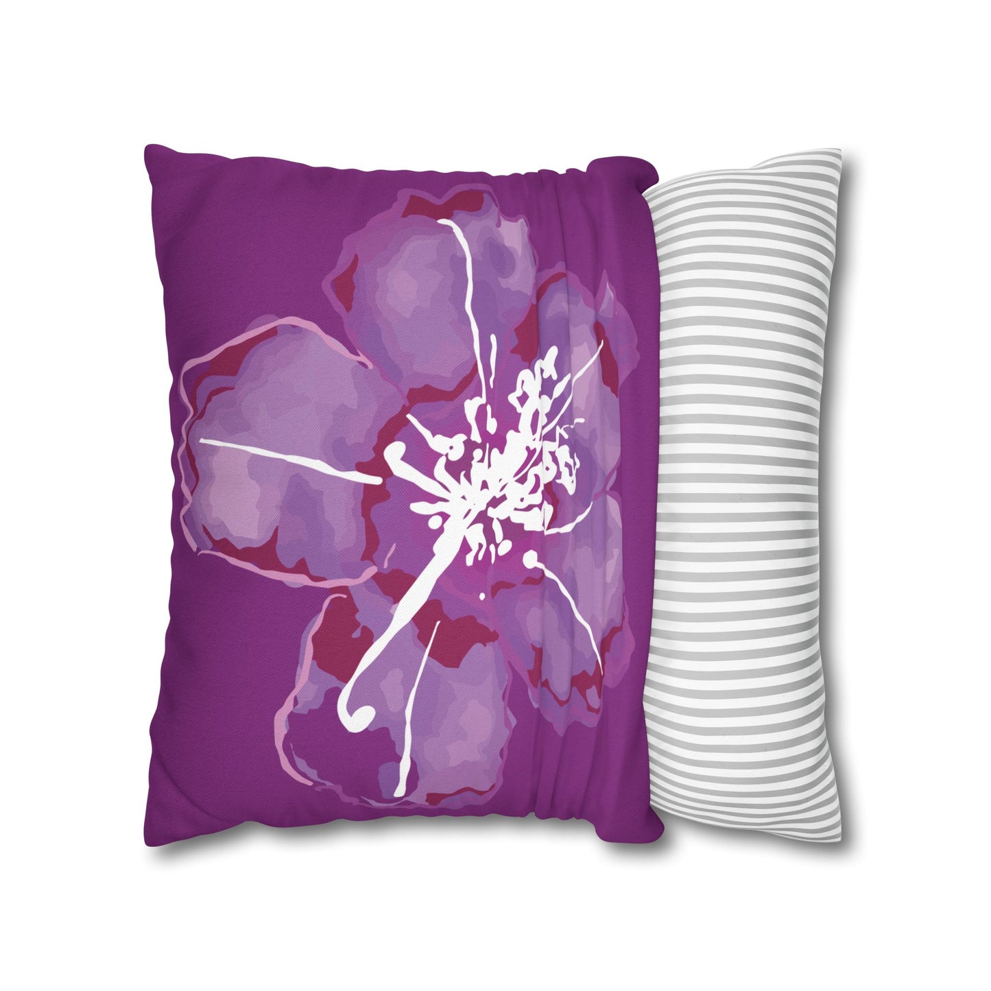 Azalea Bloom Purple Floral Pillowcase, Floral Home Decor, Modern Accent Pillow, Gift for Her, Boho Style Cushion Cover