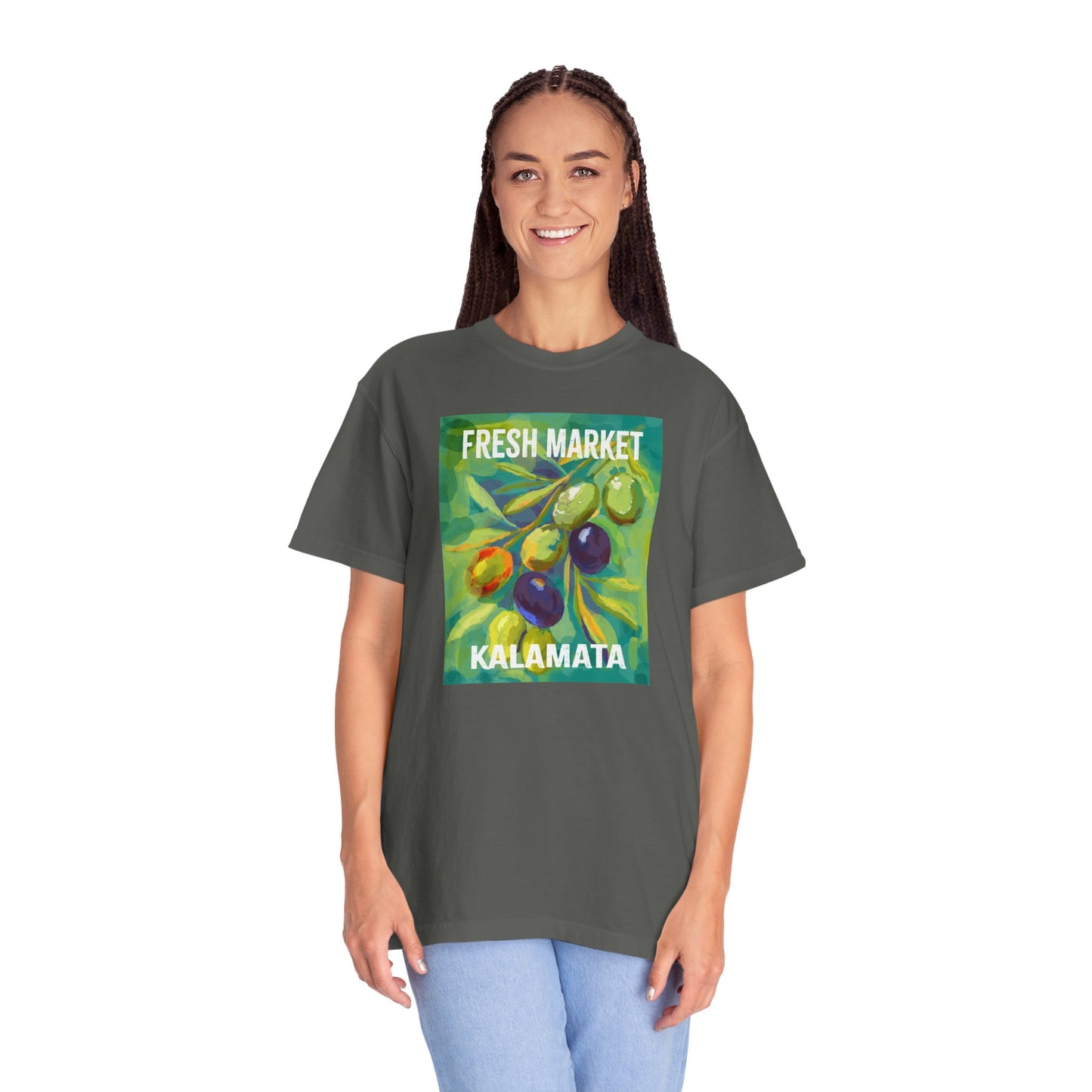 Kalamata Fresh Market T-Shirt — Olive Branch Vintage Produce Tee