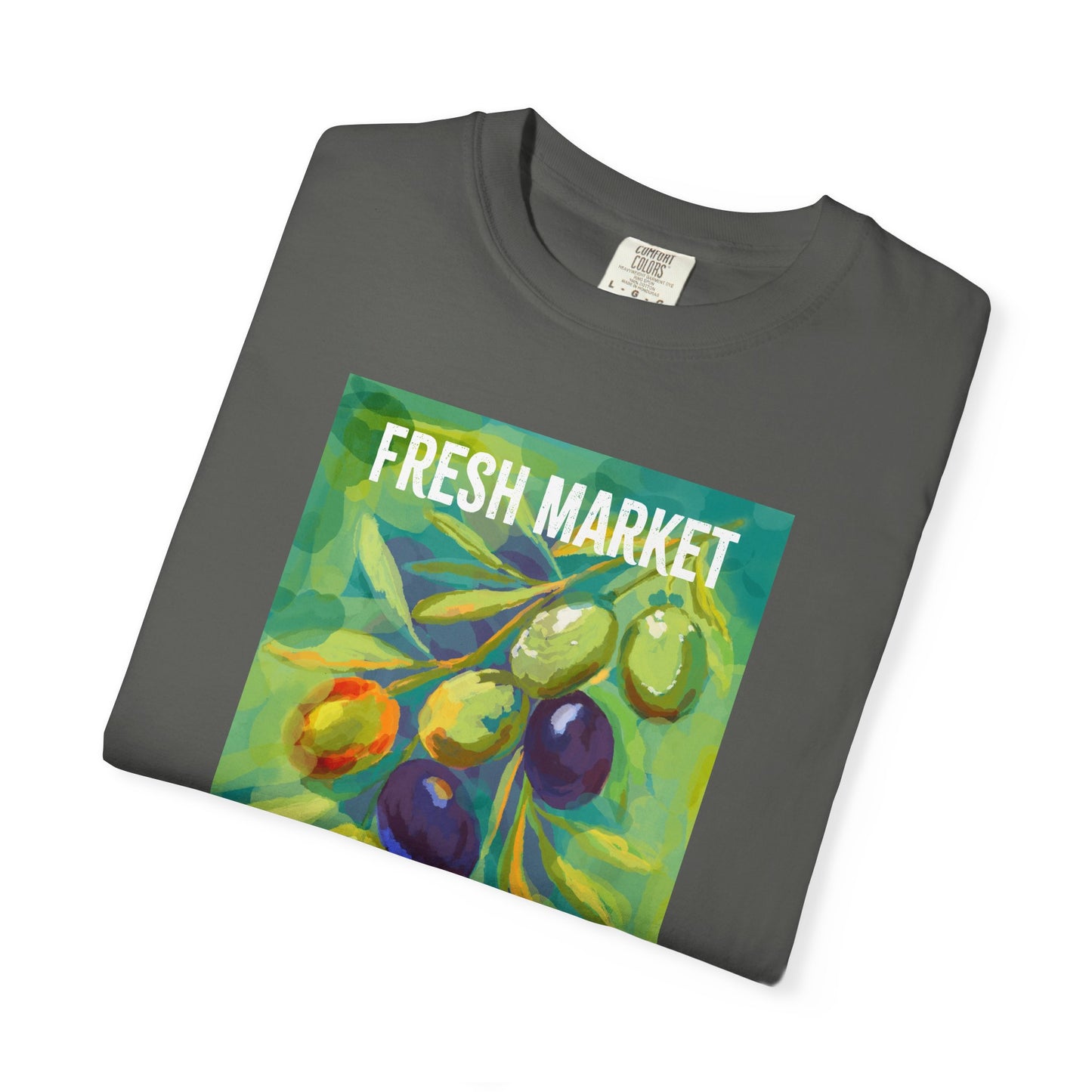 Vibrant Greek Olive Grove T-Shirt, Perfect for Farmers Markets, Foodie Gifts, Art Lovers, Summer Outings, Unisex Casual Wear