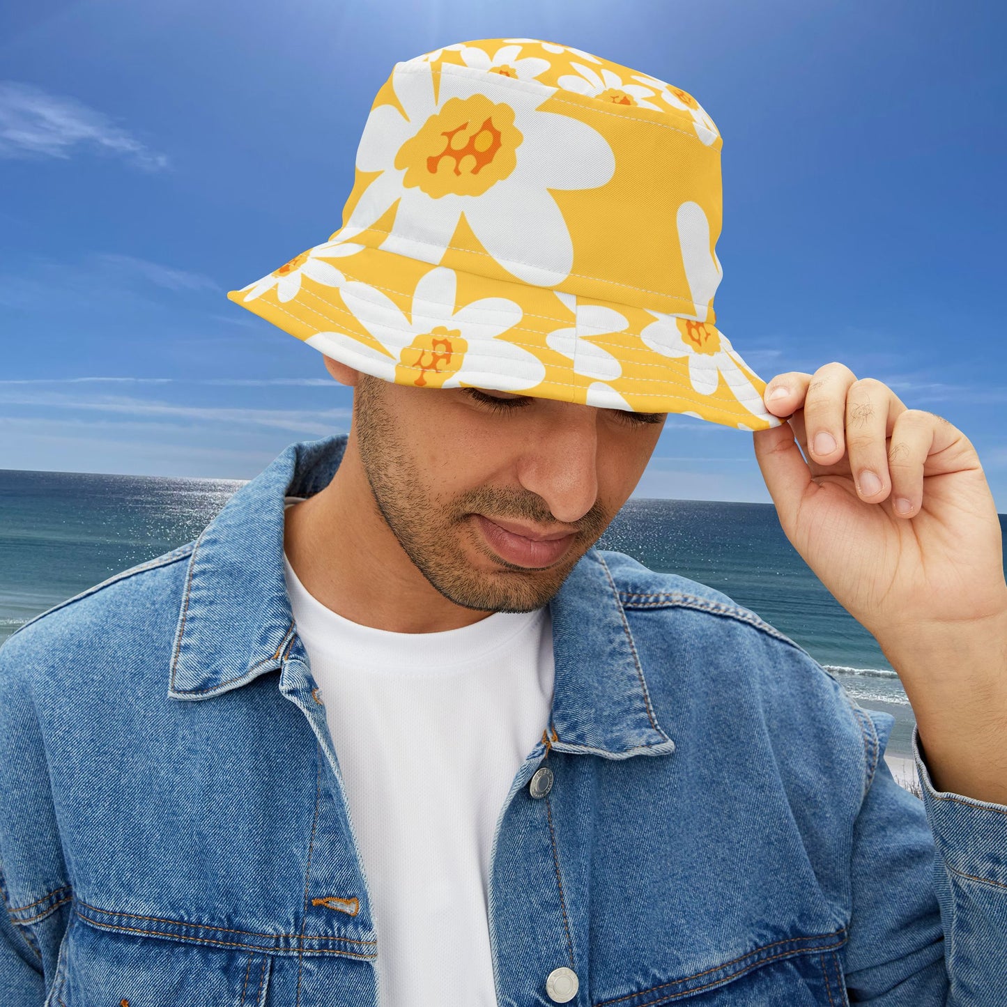 Bucket Hat - Bright Daisy Pattern