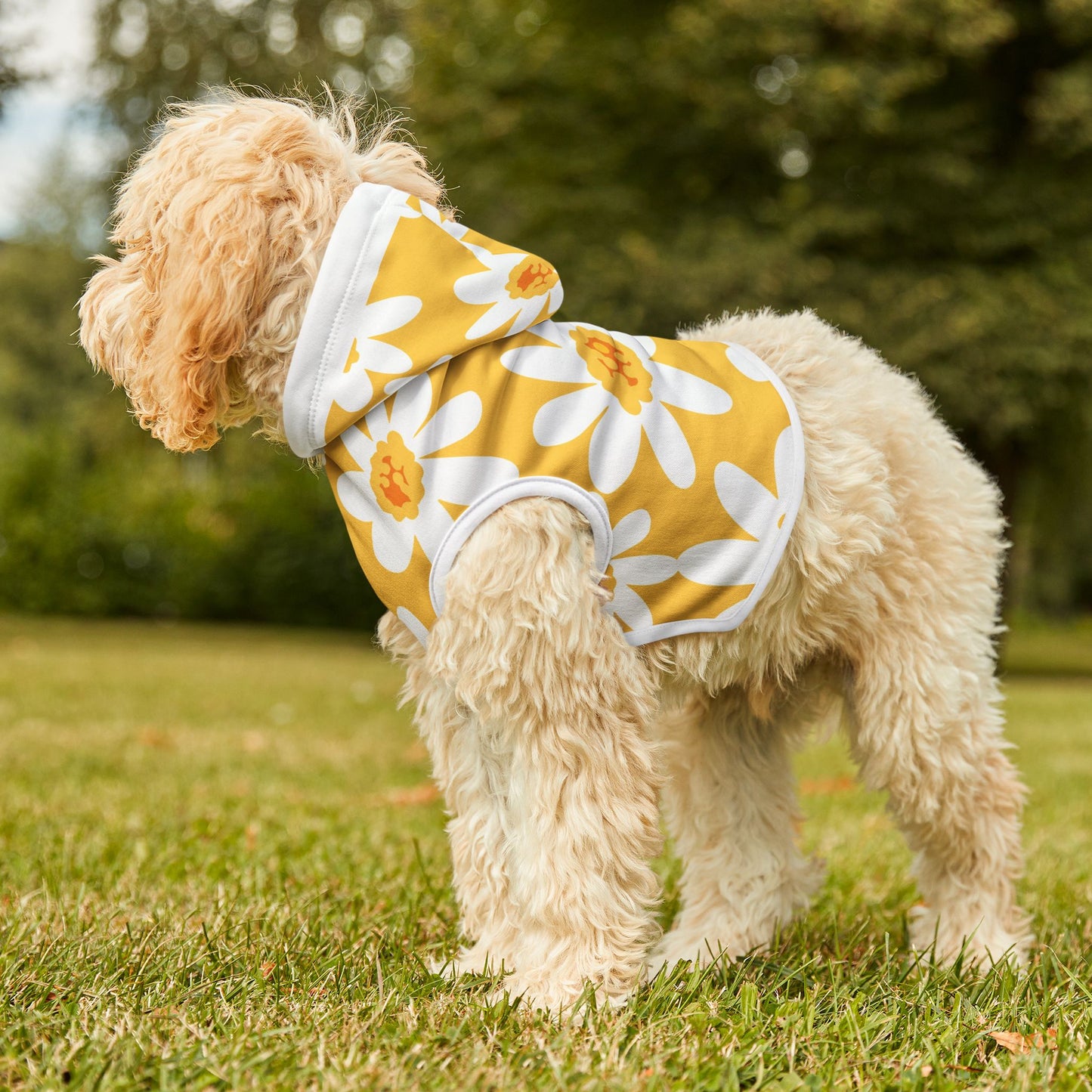 Daisy Pet Hoodie - Retro Colorful Print for Fur Babies and Their Human Twinsies