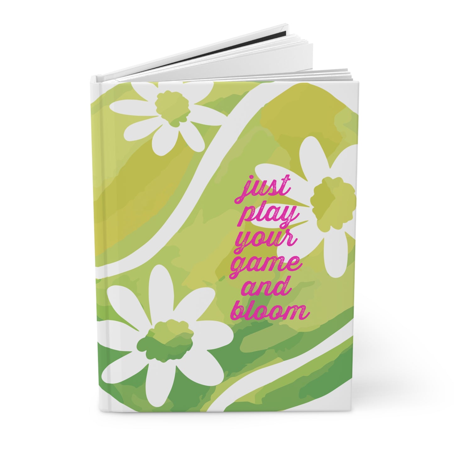 Floral Tennis Journal — "Just Play Your Game and Bloom" Hardcover Notebook
