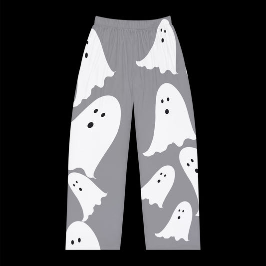 Ghostly Women's Pajama Pants, Halloween Loungewear, Comfortable Sleep Pants, Cute Ghosts Design, Relaxing Home Attire