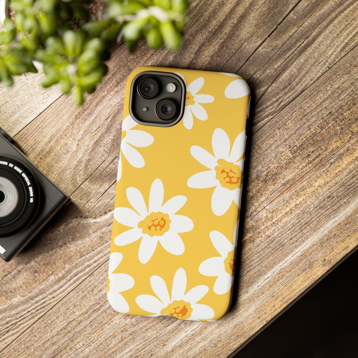 Yellow Daisy Phone Case, Floral Phone Cover, Tough Case, Summer Vibe Accessory, Gift for Nature Lovers, Bright Floral Design