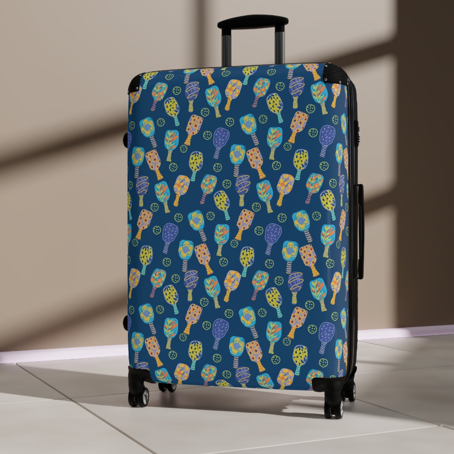 Colorful Pickleball Paddle Pattern Luggage
