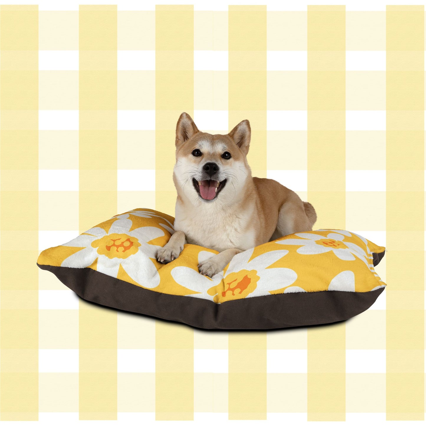 Sunny Floral Pet Bed, Cozy Dog Bed, Cat Bed for Home, Flower Pattern Pet Mat, Cute Puppy Bedding, Spring-Themed Dog Cushion