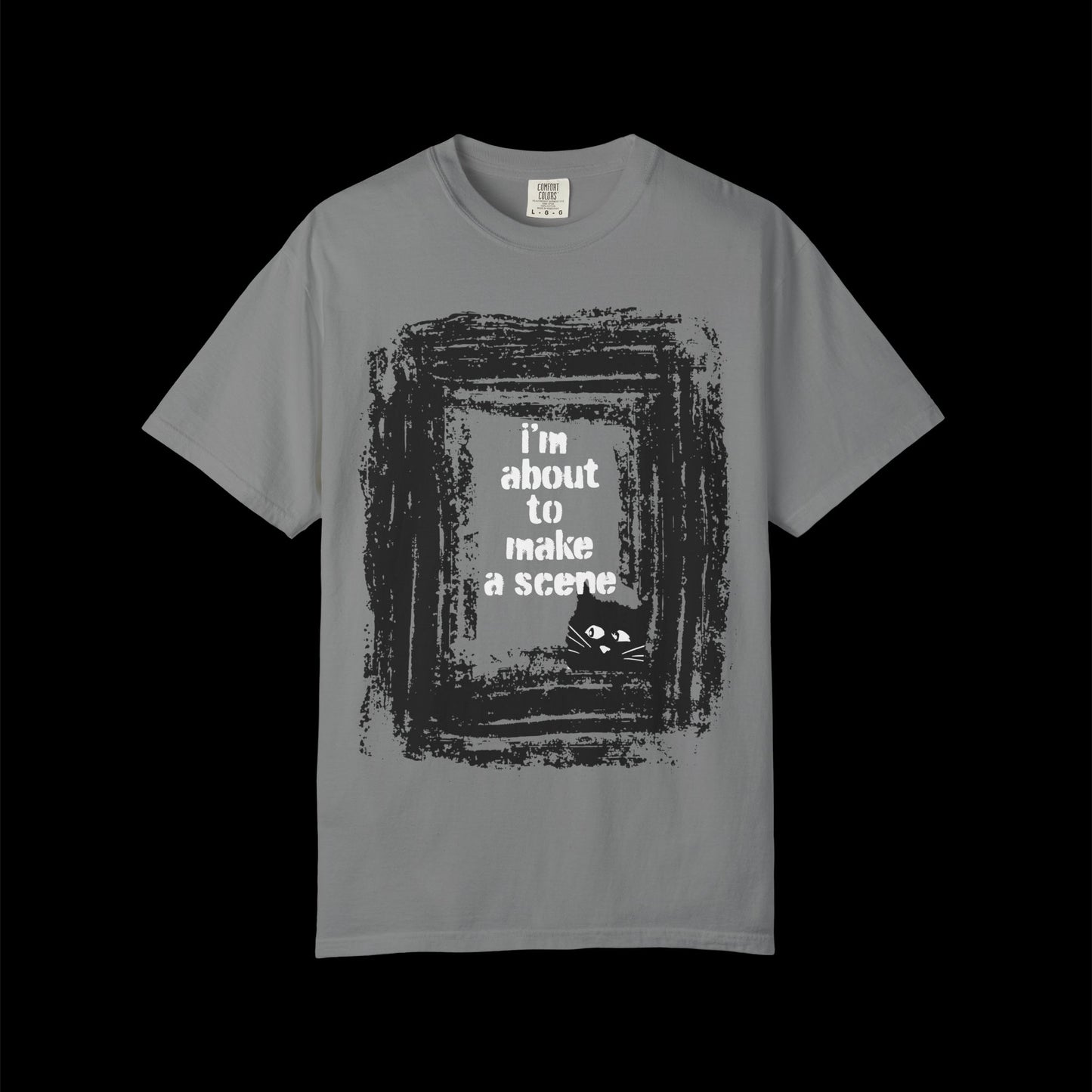 I'm About to Make a Scene...Spooky Artistic black Cat T-Shirt,  Halloween, Unisex Graphic Tee, Gift for Cat Lovers, Casual Wear, Cute Cat Design Shirt, Halloween Shirt