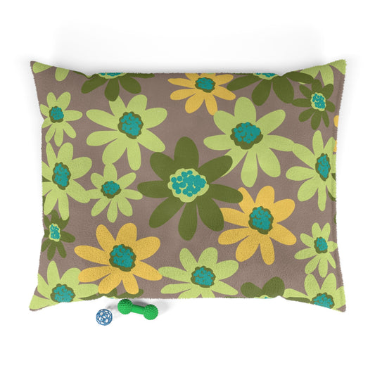 Floral Daisy Pet Bed, Cozy Dog & Cat Mattress, Eco-Friendly Flower Design Pet Cushion, Perfect for Home or Dog Crate, Great Pet Gift, Spring Decor