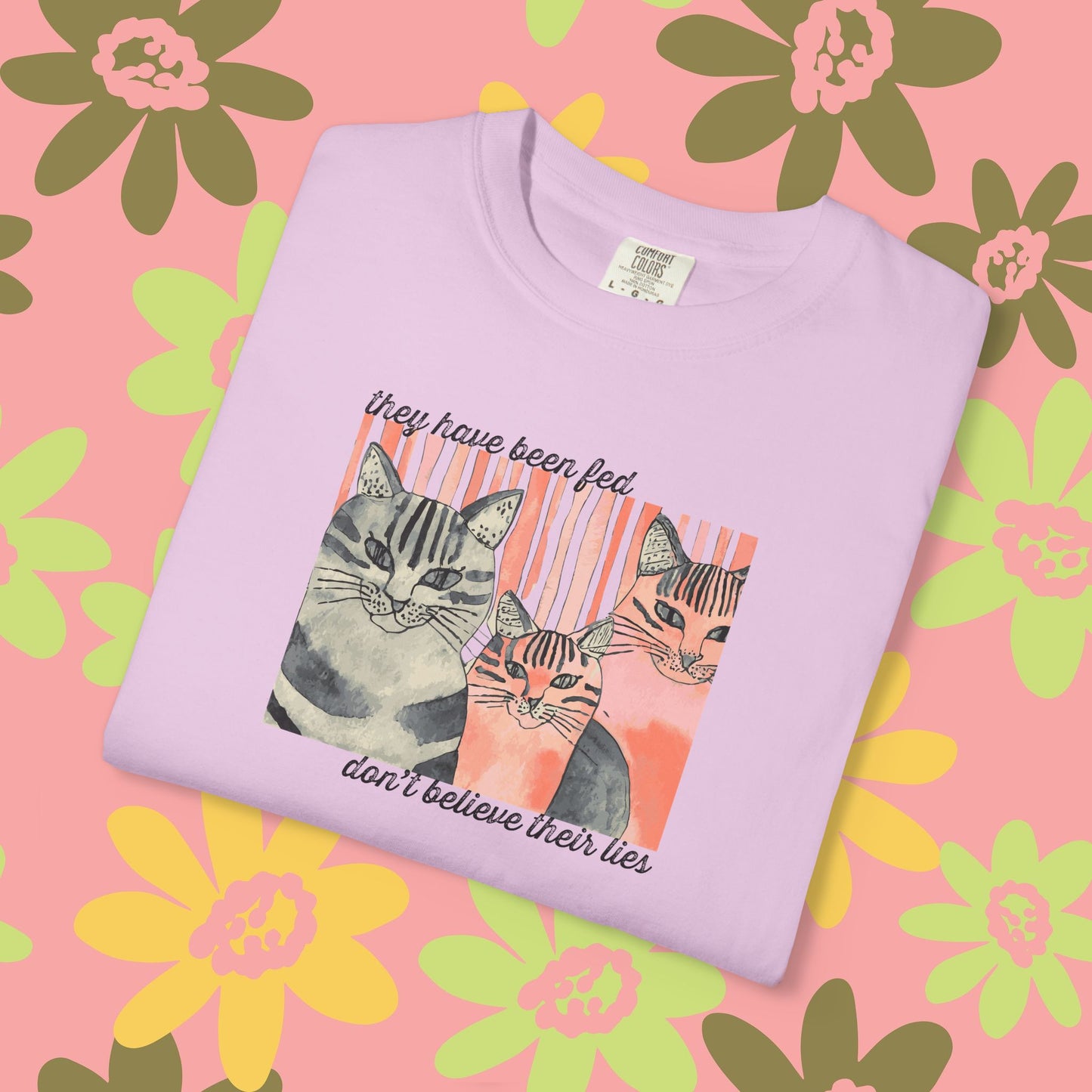 Cat Friends Graphic T-Shirt — "Don't Believe Their Eyes" Vintage Kittens Tee