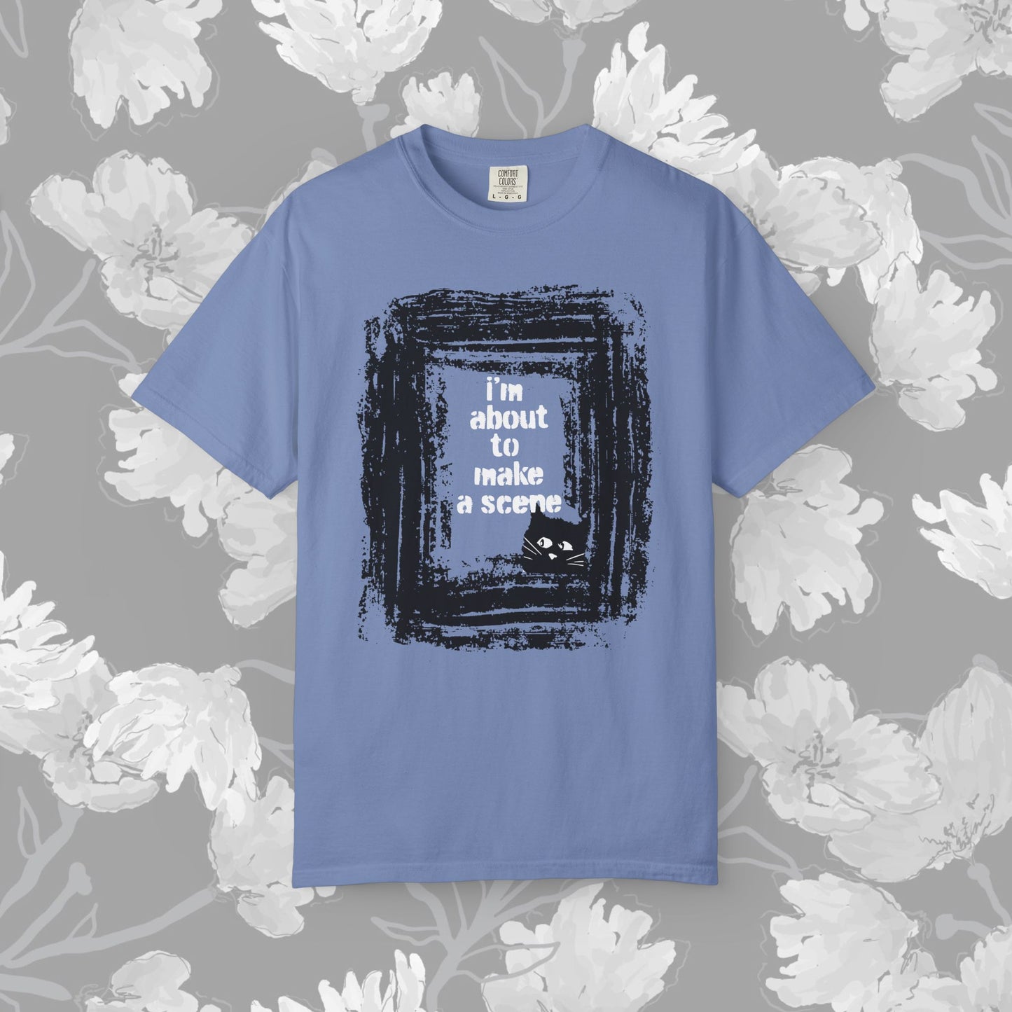 I'm About to Make a Scene...Artistic black Cat T-Shirt, Unisex Graphic Tee, Gift for Cat Lovers, Casual Wear, Cute Cat Design Shirt, Halloween Shirt