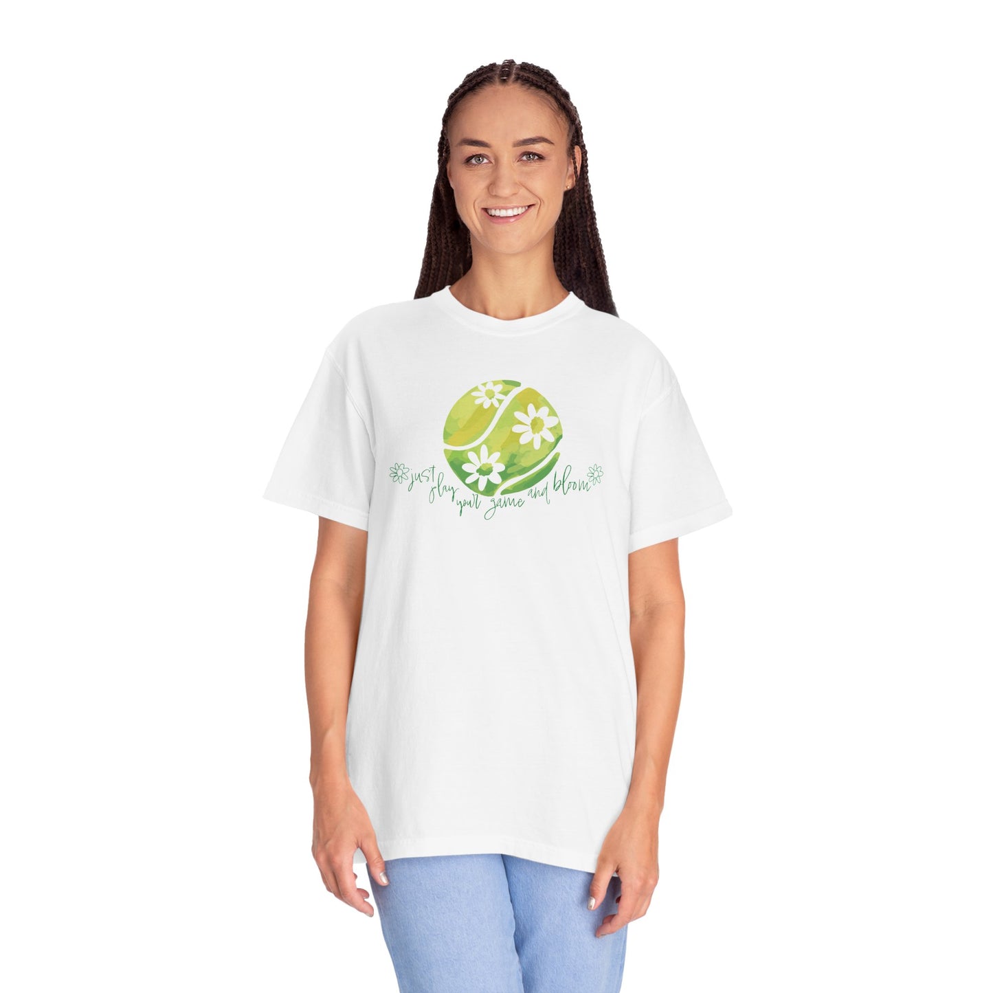Play Tennis....Bloom! Flower Power Unisex T-Shirt | Eco-Friendly Casual Wear, Spring Fashion, Gift for Garden Lovers, Earth Day Tee, Floral Summer Style, Tennis Lover's Gift17.99