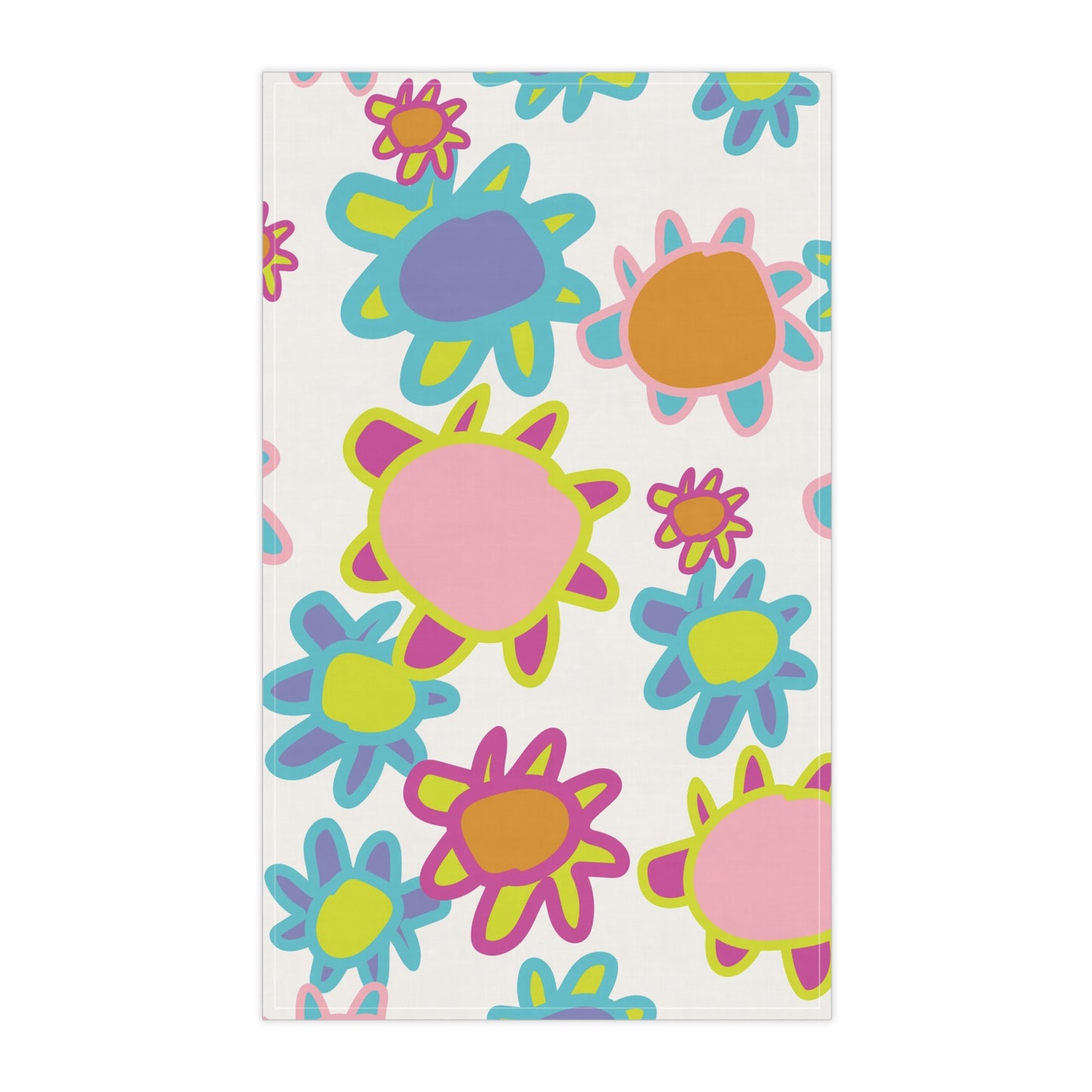 Cheerful Floral Tea Towels, Kitchen Décor, Gift for Hostess, Fun Home Accessories, Spring Celebrations, Bright Kitchen Linens