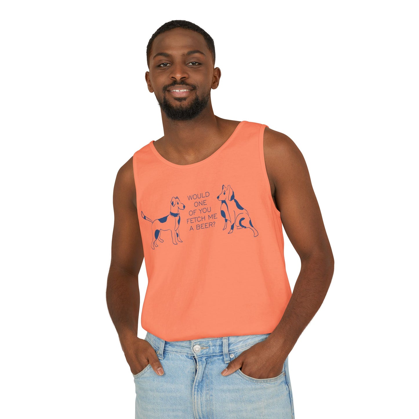 FETCH ME A BEER!  Playful Dog-Themed Tank Top, Funny Pet Lover Apparel, Gift for Dog Owners, Summer Casual Wear, Cute Animal Graphic Tee
