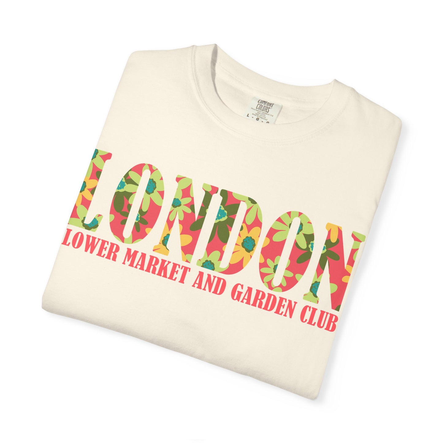 Floral Market T-Shirt, London Flower Club Tee, Unisex Garden Apparel, Summer Gift, Casual Outfit, Travel Shirt