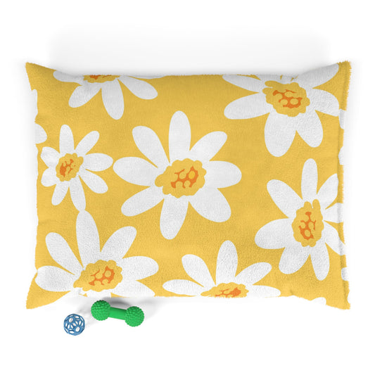 Sunny Floral Pet Bed, Cozy Dog Bed, Cat Bed for Home, Flower Pattern Pet Mat, Cute Puppy Bedding, Spring-Themed Dog Cushion