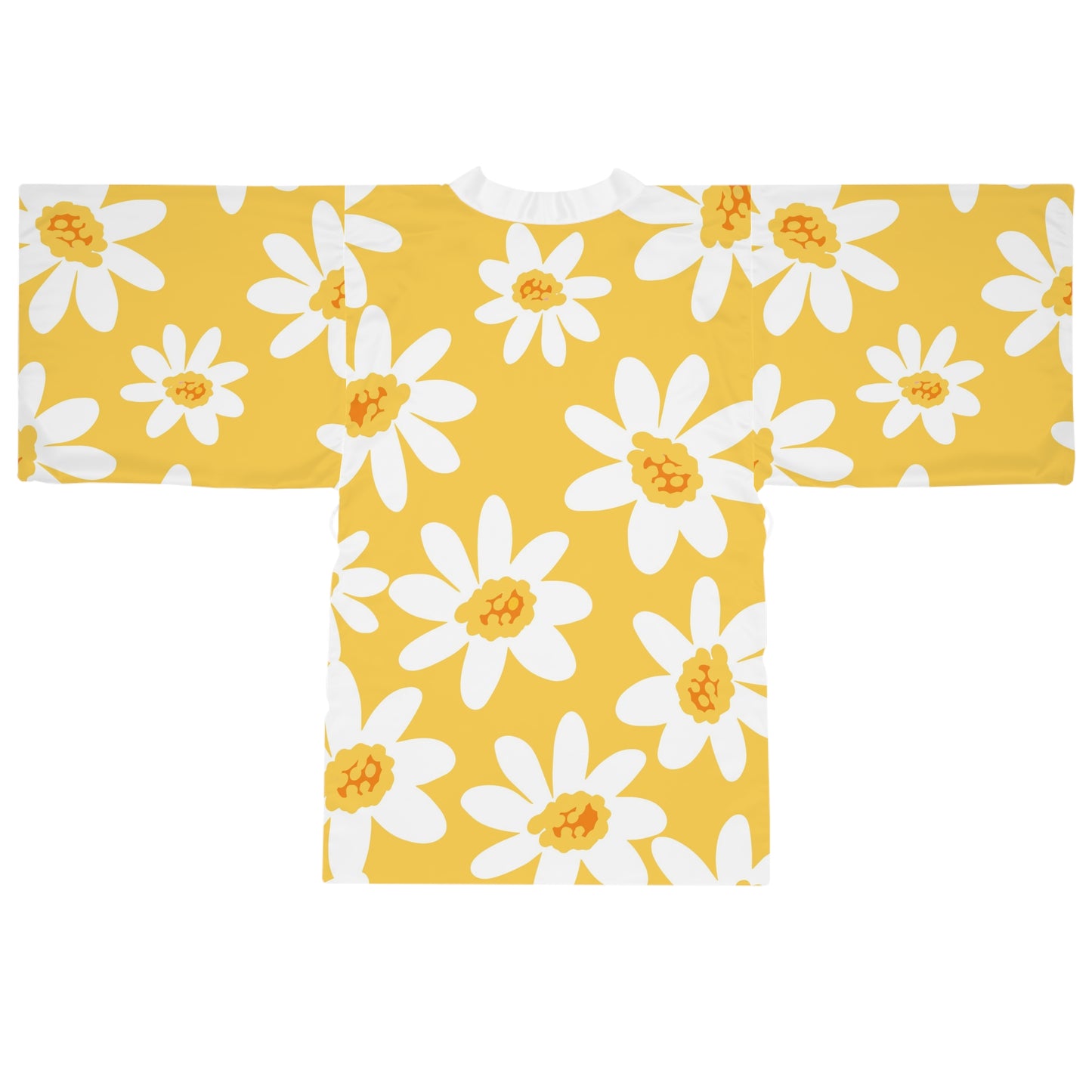 Kimono Robe - Retro Daisy Print by Ally Hunt