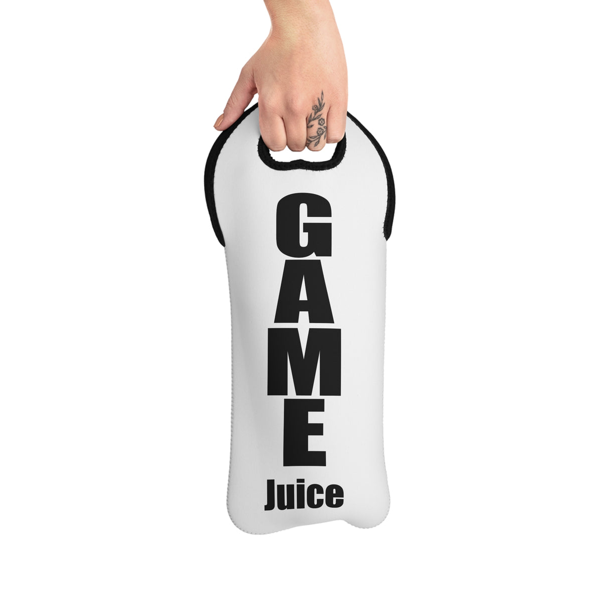Wine Tote — "Game Juice" Vertical Print Wine Bottle Carrier