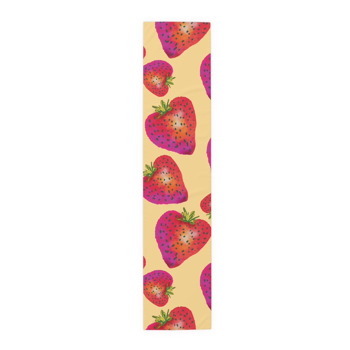 Whimsical Strawberry Table Runner, Fruit Decor for Kitchen, Dining Table Accessory, Perfect for Summer Parties
