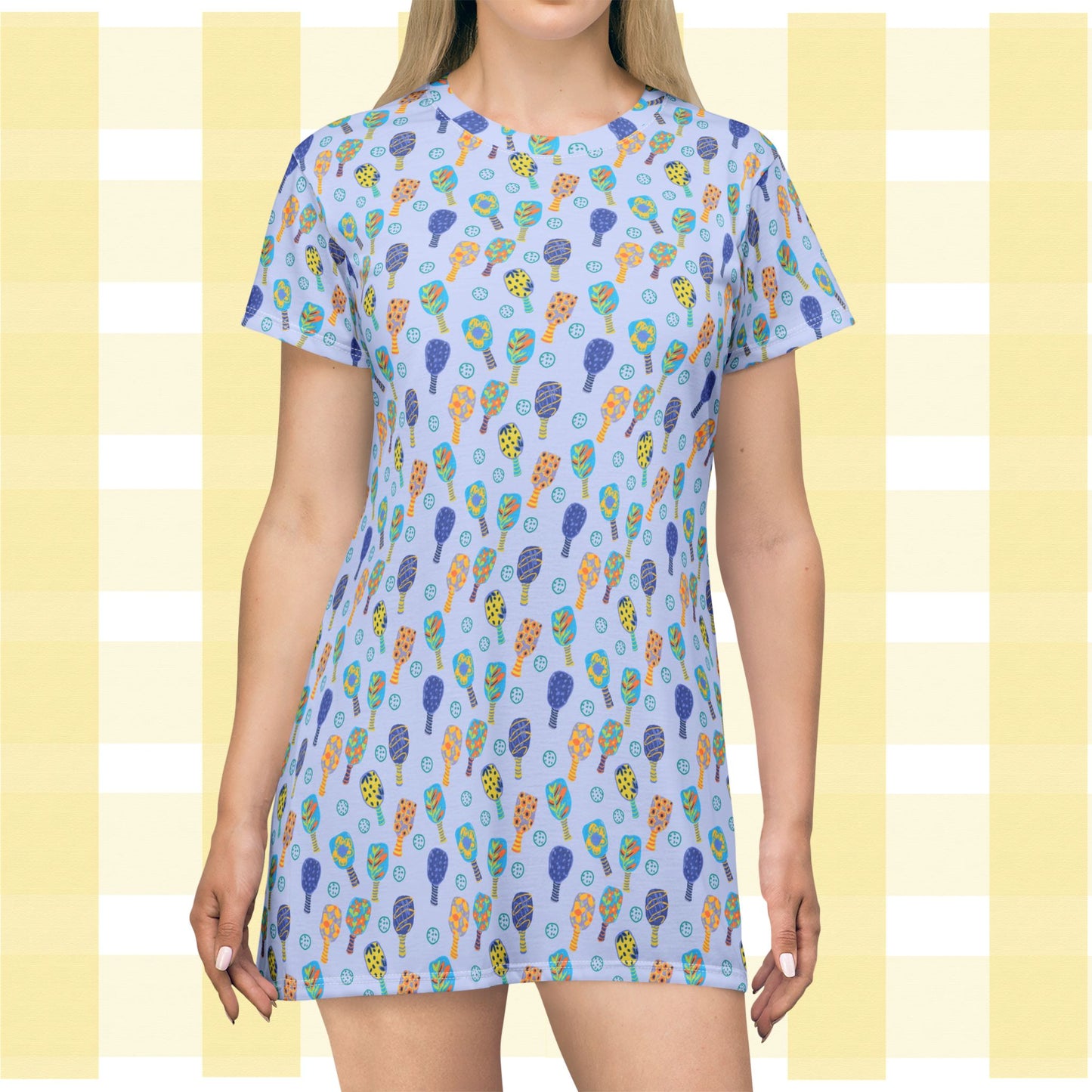 Fun, Pastel Colored Pickeball Print Dress