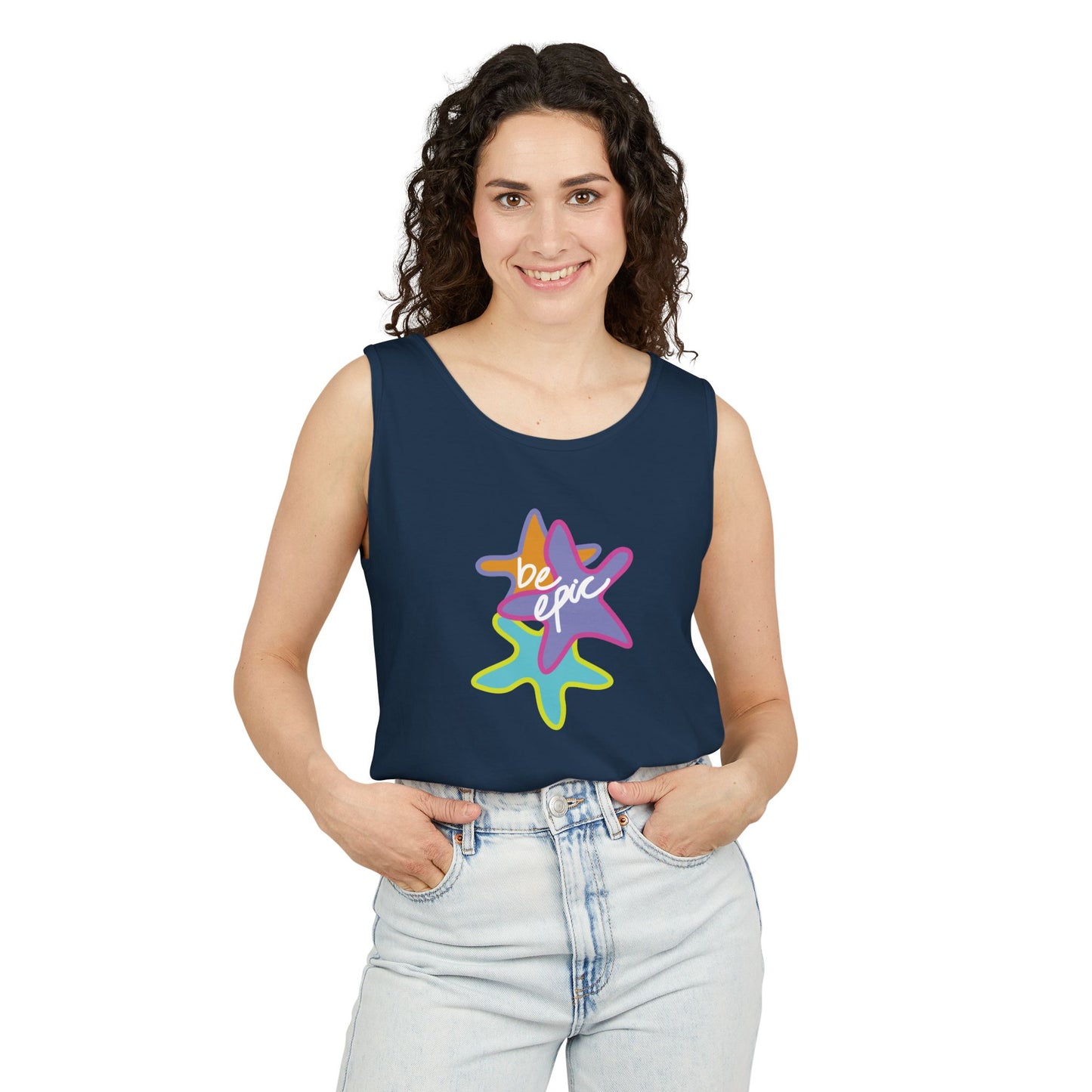 Be Epic Unisex Garment-Dyed Tank Top | Summer Vibes, Beachwear, Casual Wear, Gift for Friends, Festival Outfit