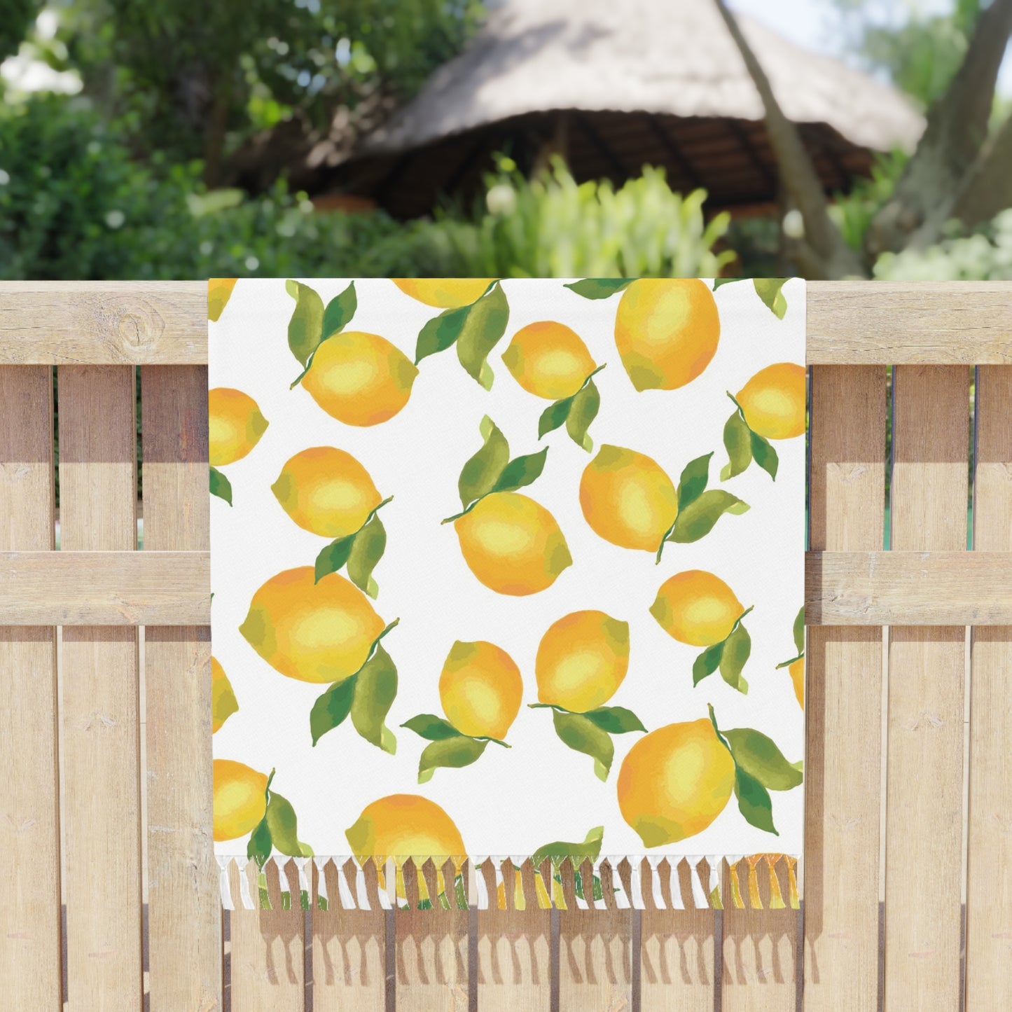 Boho Lemon Beach Towel, Vibrant Summer Beach Cloth, Perfect for Beach Days, Pool Parties, Eco-Friendly Gift, Cute Home Decor