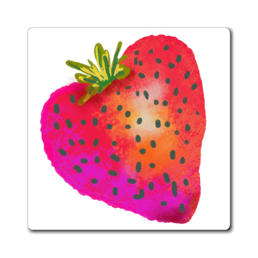 Colorful Strawberry Heart Magnet, Cute Kitchen Decor, Refrigerator Magnet, Gift for Fruit Lovers, Home Sweet Home