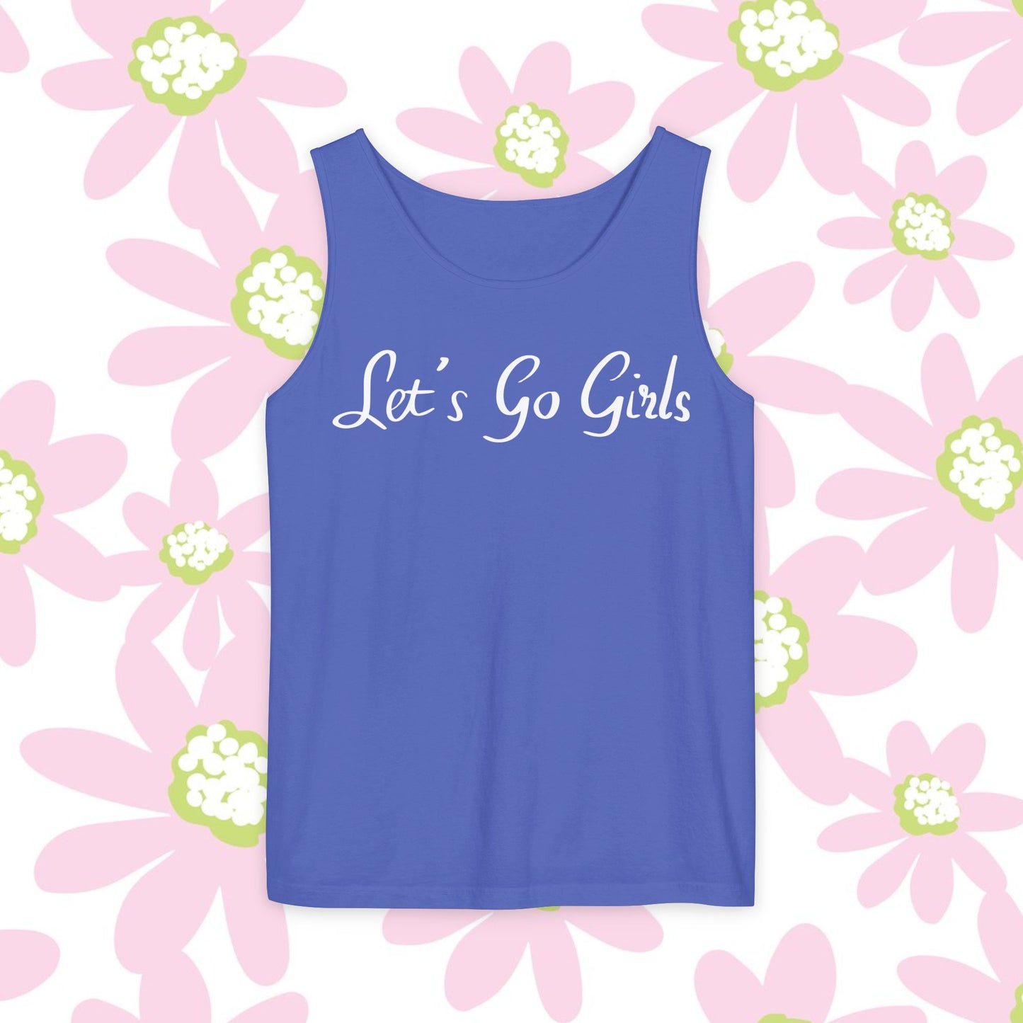 Let's Go Girls Tank Top — Feminine Pink Script Athletic Tank