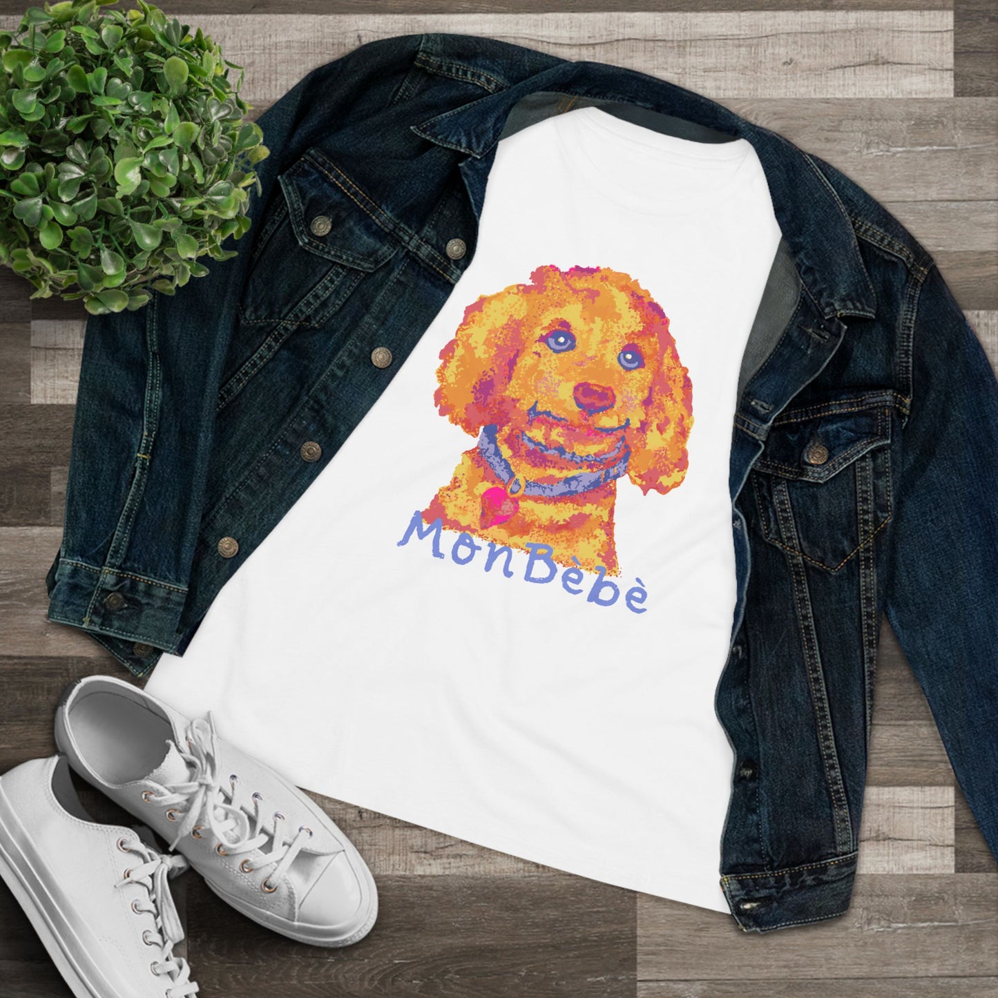 Cute Doodle Puppy Tee — "MonBebé" Women's Cotton T-Shirt