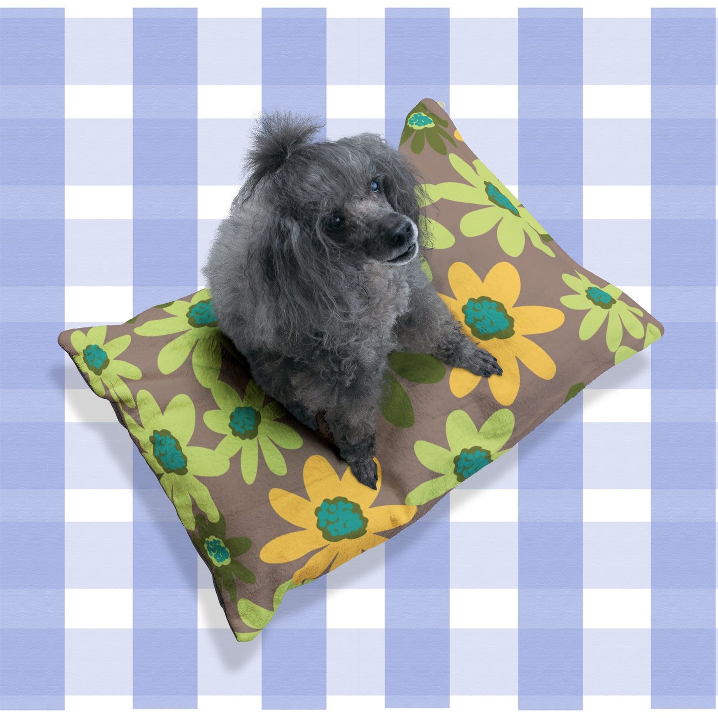 Floral Daisy Pet Bed, Cozy Dog & Cat Mattress, Eco-Friendly Flower Design Pet Cushion, Perfect for Home or Dog Crate, Great Pet Gift, Spring Decor
