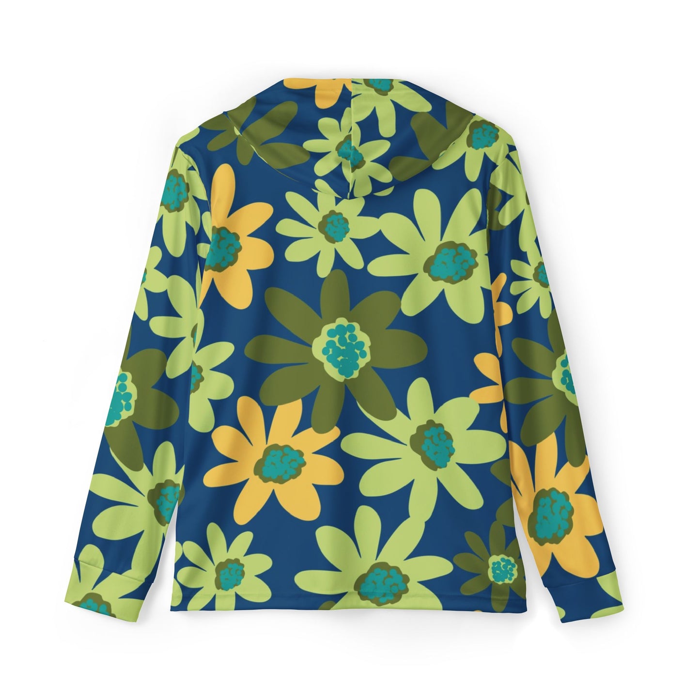 Uni Sex Floral Warmup Hoodie, SPF 50, Athletic Hooded Sweatshirt, Casual Springwear, Workout Gear, Outdoor Layer, Gift for Him or Her