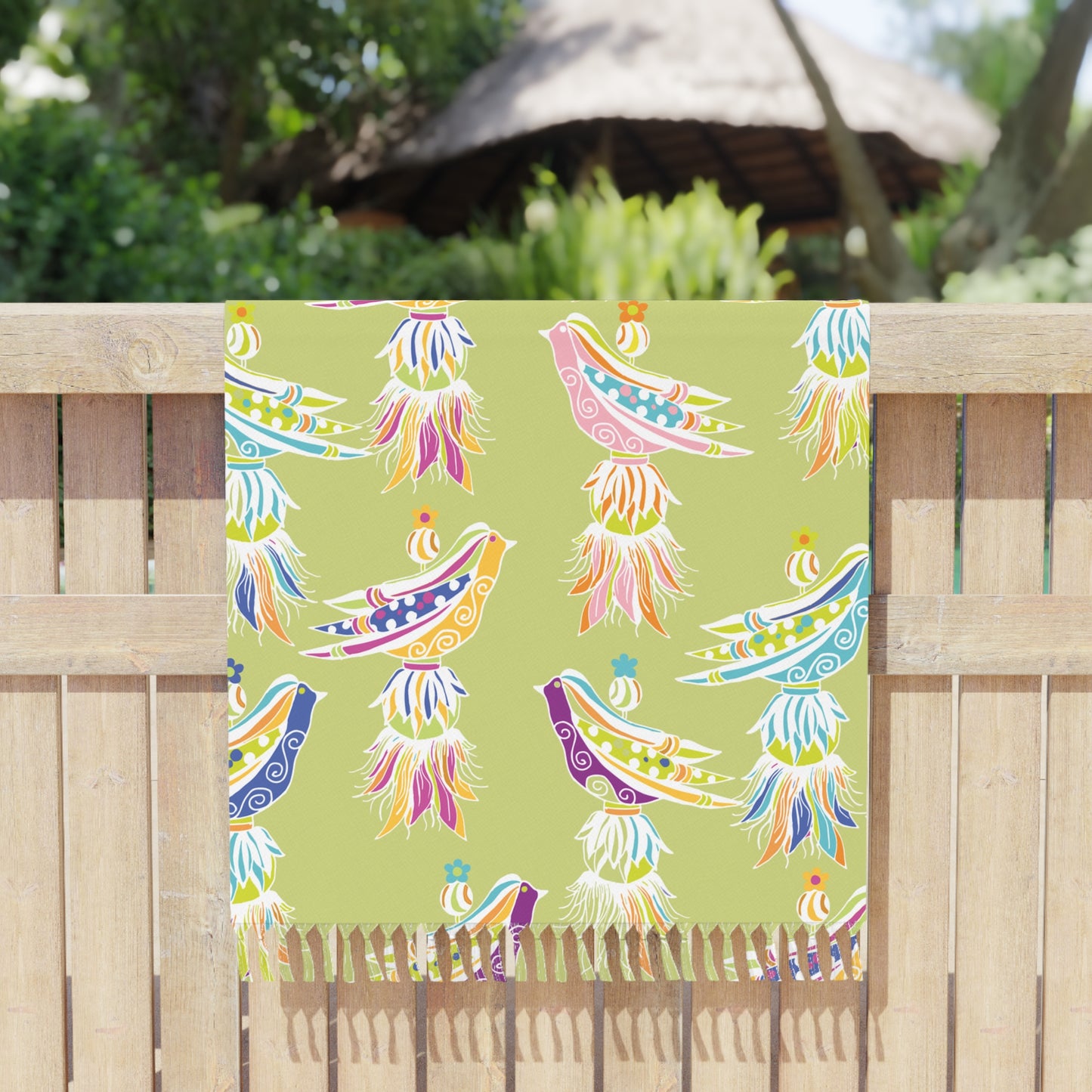 French Tassel Bird Boho Beach Towel, Vibrant Bohemian Bathing Accessory, Summer Picnic Essential, Poolside Comfort, Coastal Decor, Travel Blanket