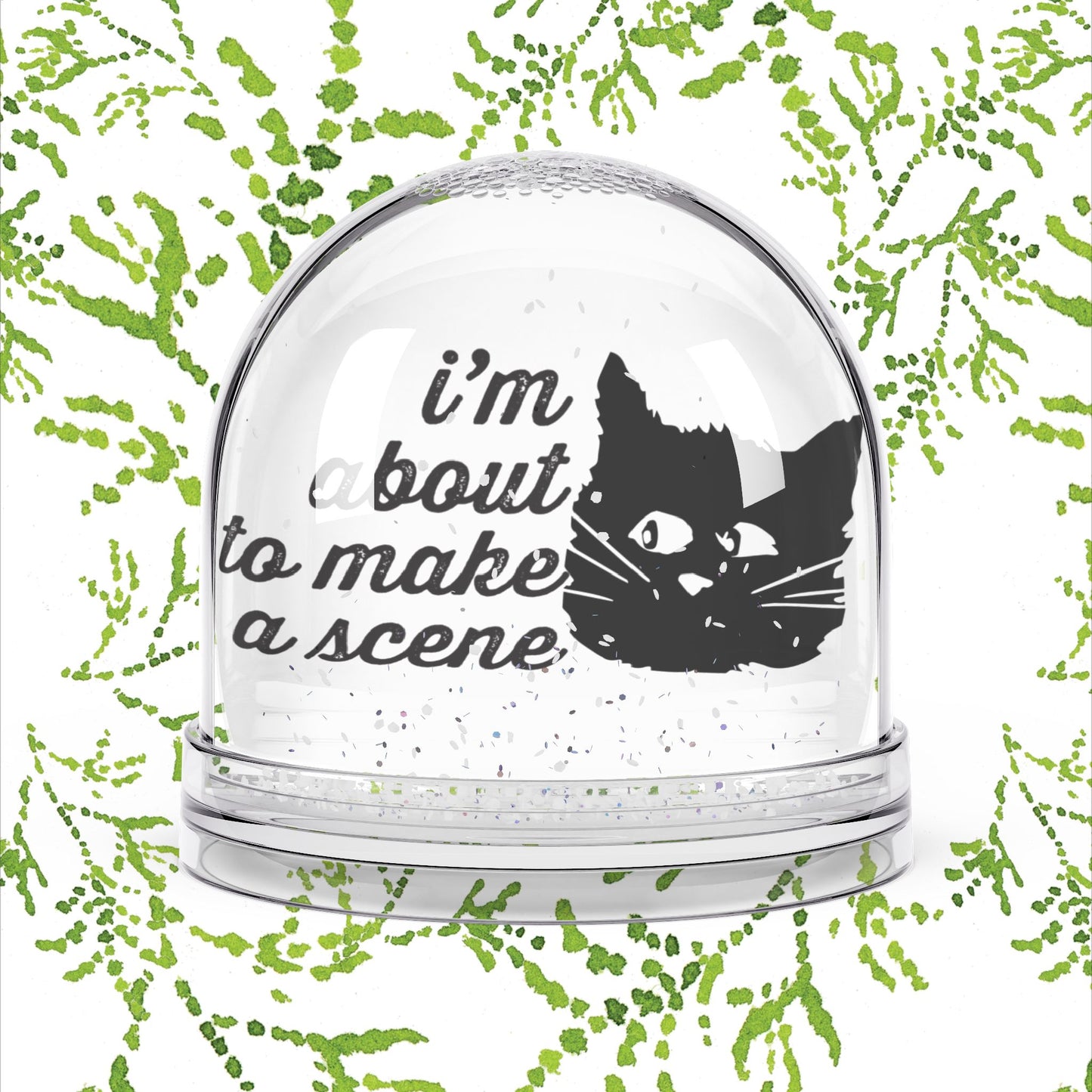 Whimsical Cat Snow Globe, Fun Home Decor, Cat Lover Gift, Holiday Decor, Unique Collectible