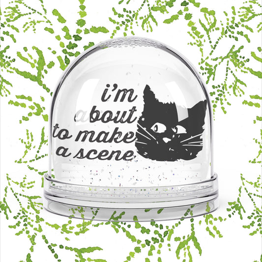 Whimsical Cat Snow Globe, Fun Home Decor, Cat Lover Gift, Holiday Decor, Unique Collectible