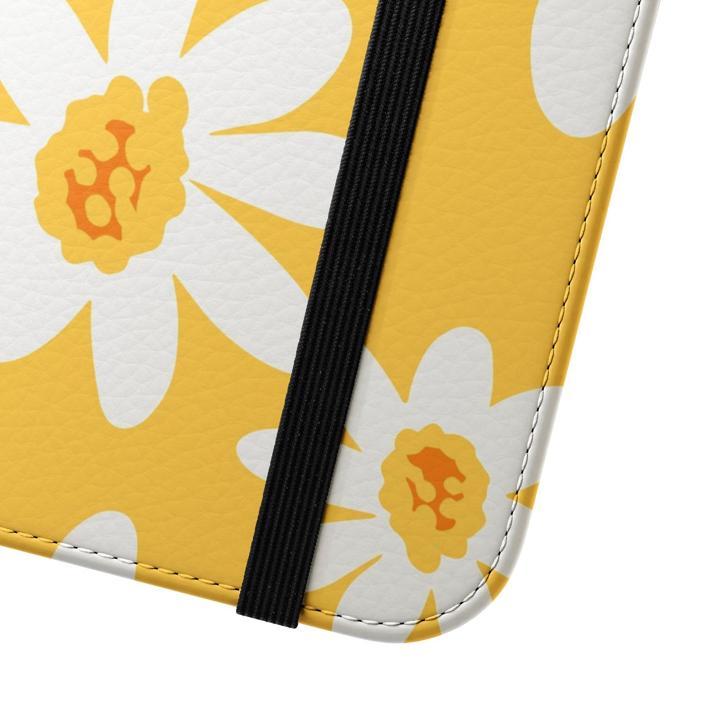Cheerful Floral Flip Case for Phone, Yellow Daisy Wallet, Spring Gift, Cute Phone Cover, Mother's Day, Floral Design, Eco-Friendly