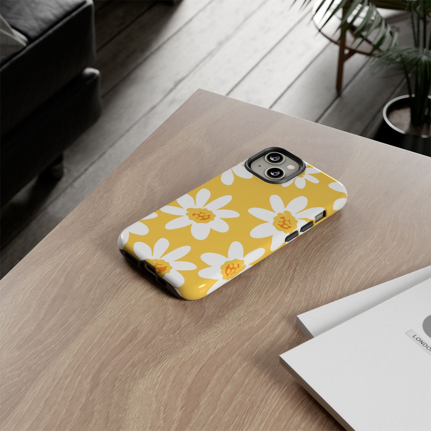 Yellow Daisy Phone Case, Floral Phone Cover, Tough Case, Summer Vibe Accessory, Gift for Nature Lovers, Bright Floral Design