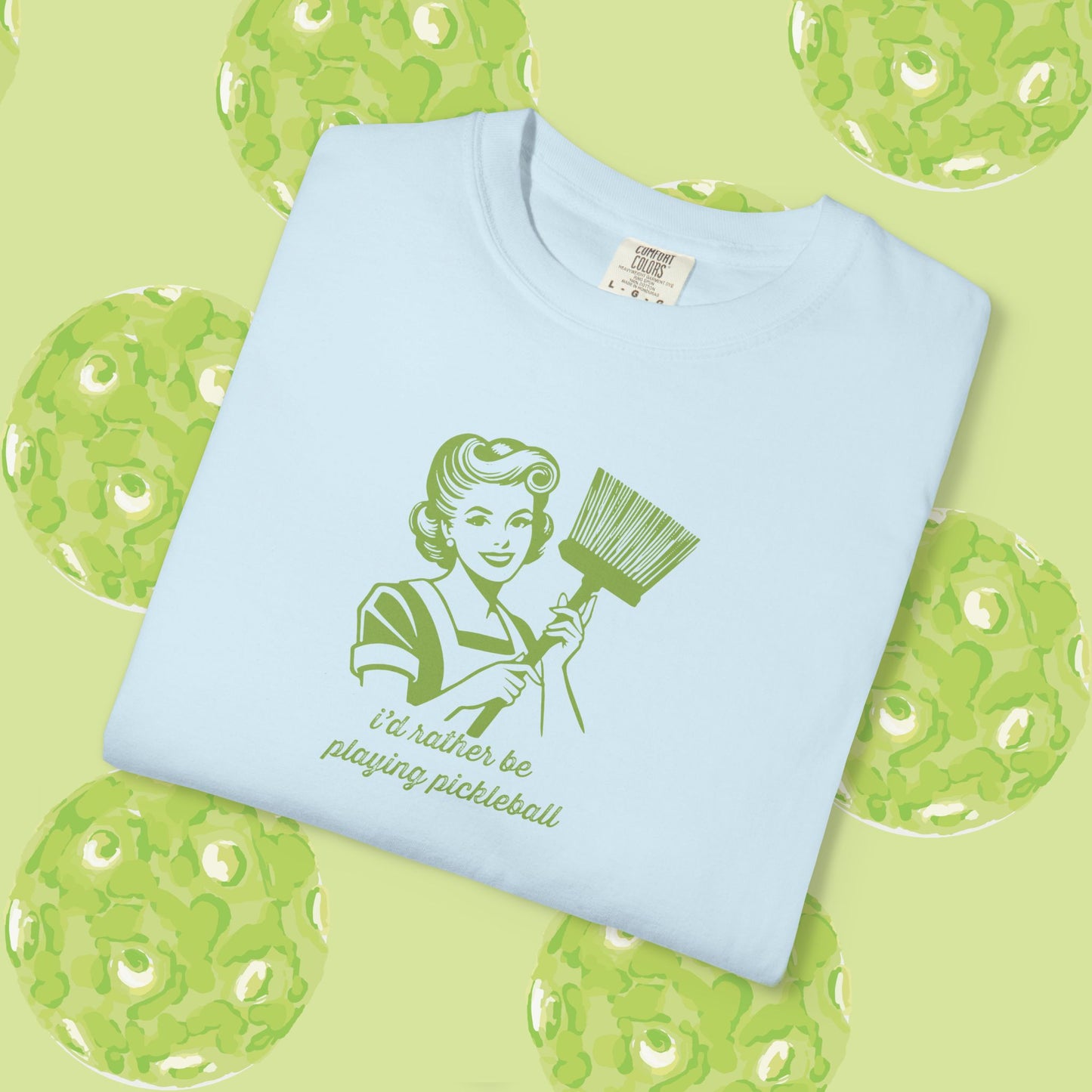 Rather Be Playing PICKLEBALL! Unisex Garment-Dyed T-shirt with Playful Design: Perfect for Picnics, Casual Outings, and Gift Ideas for Friends