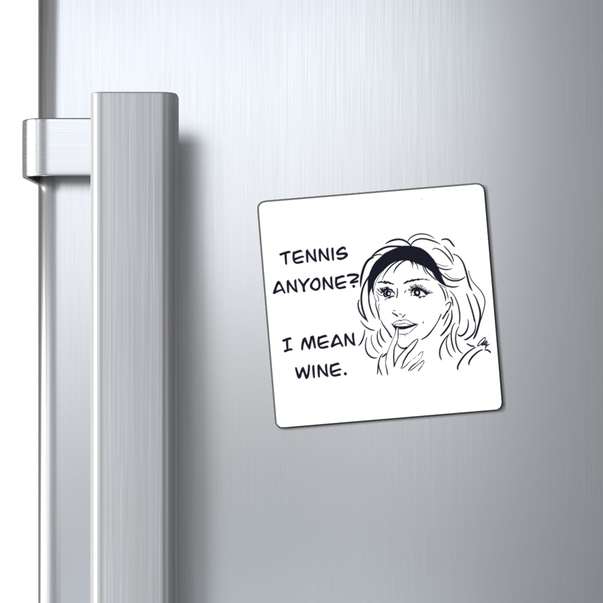 Wine-Themed Magnet for Tennis Lovers, Fun Fridge Magnet, Kitchen Decor, Gift for Wine Enthusiasts, Humorous Home Accessories