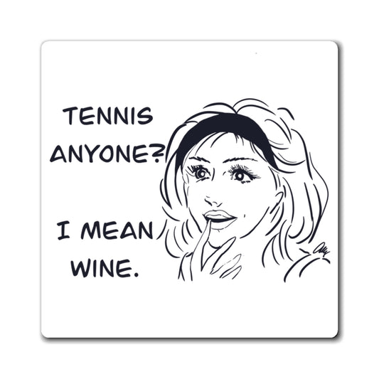 Wine-Themed Magnet for Tennis Lovers, Fun Fridge Magnet, Kitchen Decor, Gift for Wine Enthusiasts, Humorous Home Accessories